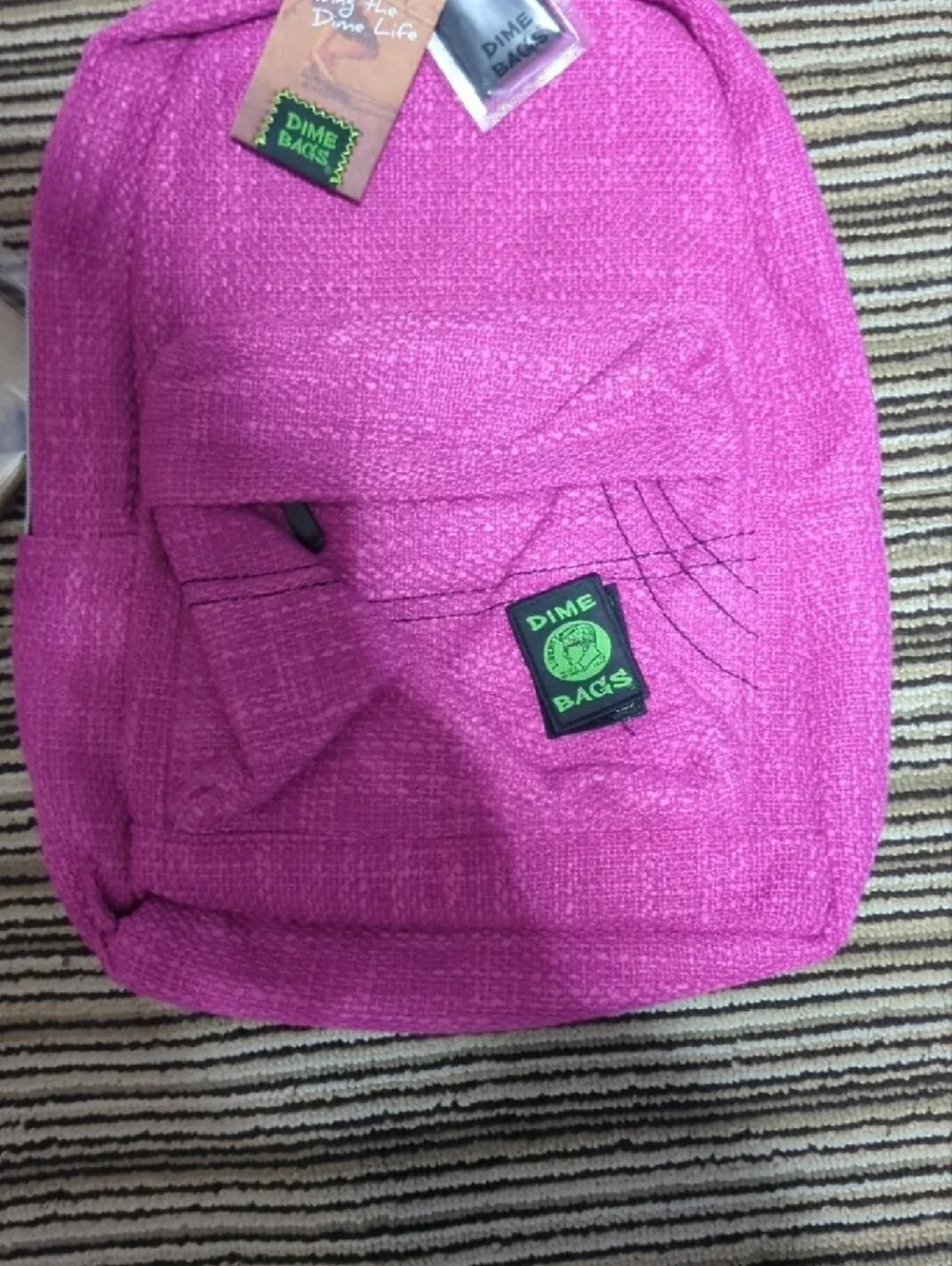 Dime Bag Study Buddy Magenta Hemp Backpack